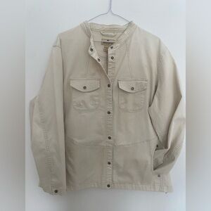 Woolrich Women's Cream Utility Jacket with Snap Front